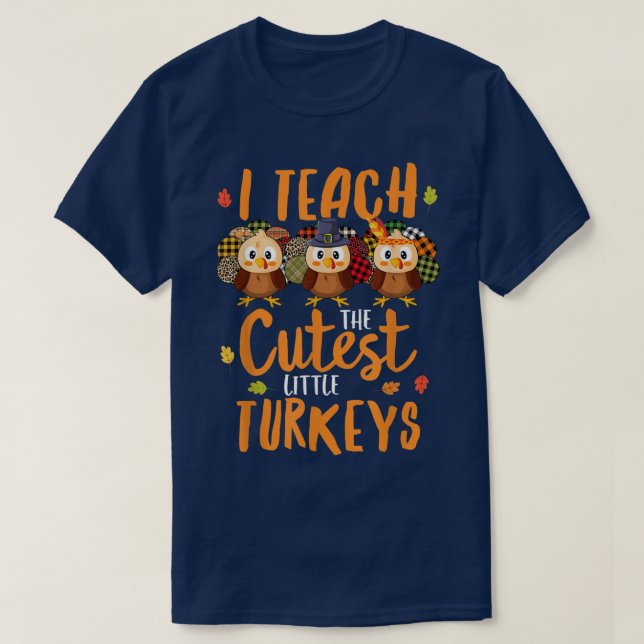 Leopard Teacher Thanksgiving I Teach Cutest Tu T Shirt (Design framsida)