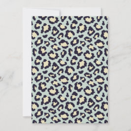 Leopard teal, svart, gult trendig julkort
