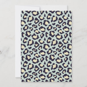 Leopard teal, svart, gult trendig julkort