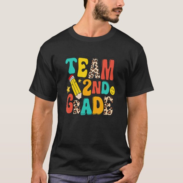 Leopard Team 2:a Klass Back to school lärarSeco T Shirt (Framsida)