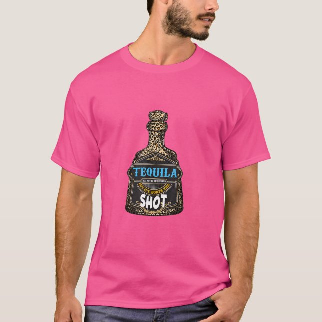 Leopard Tequila kanske inte svaret, men det är vär T Shirt (Framsida)