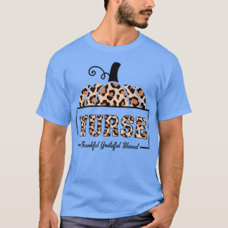 Leopard Thankful, tacksam, välsignad Pumpkin Hallo T Shirt