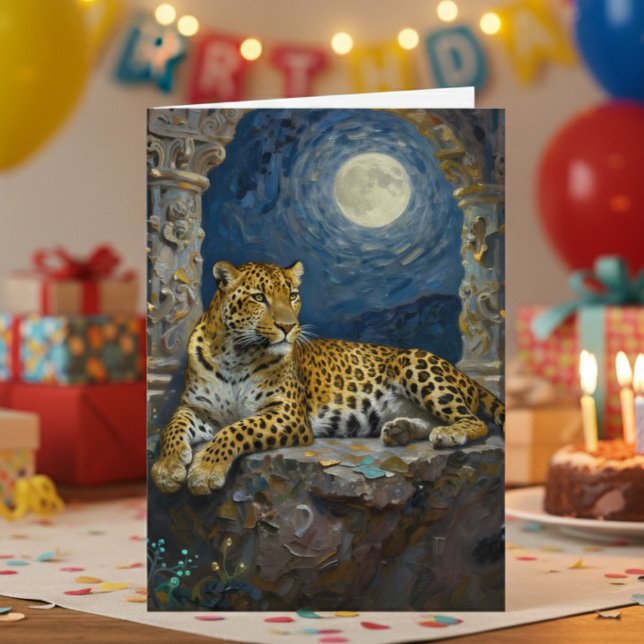 Leopard Themed Happy Birthday  Kort (Skapare uppladdad)