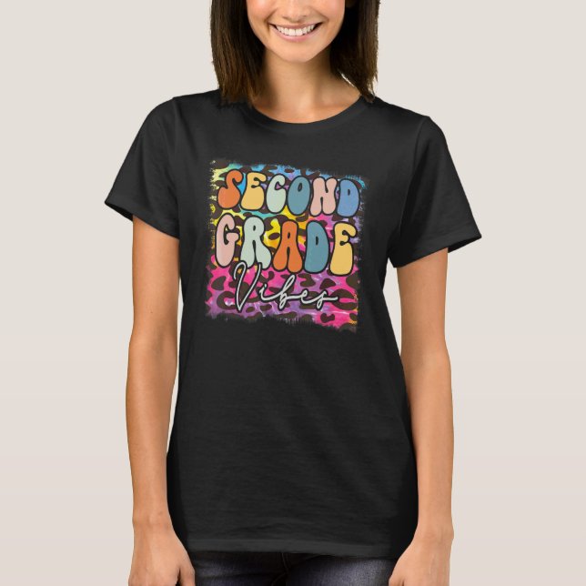 Leopard Tie Dye 2:a klassens vibbar tillbaka till  T Shirt (Framsida)