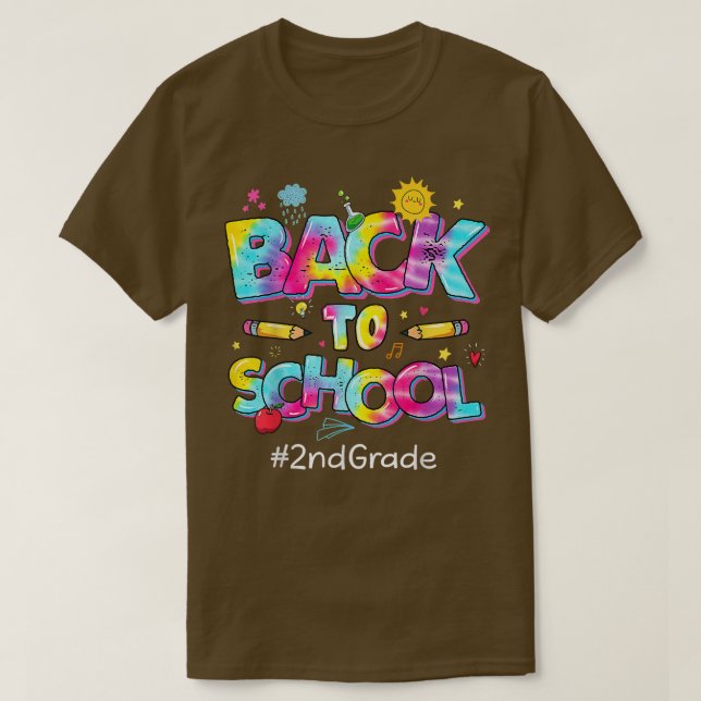 Leopard Tie Dye 2nd Grade Teacher Student Back To  T Shirt (Design framsida)