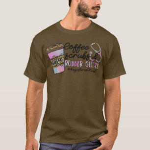 Leopard Tie Dye Coffee Scrubs Rubber Glove Regist T Shirt