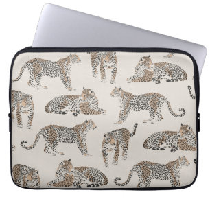 Leopard Tiger Animal Rosa Modern Laptop Fodral