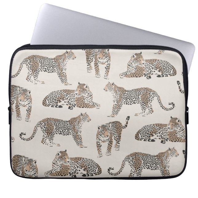 Leopard Tiger Animal Rosa Modern Laptop Fodral (Framsidan)