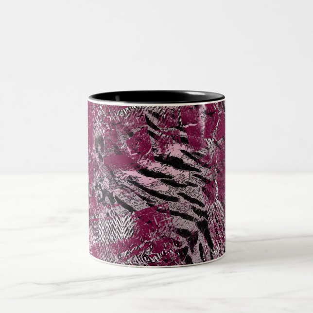 Leopard tiger grått maronsaft Två-Tonad mugg (Center)