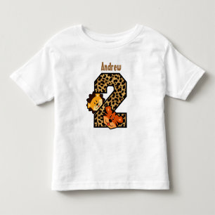Leopard Tiger Lejon 2 år gammal Tee Shirt