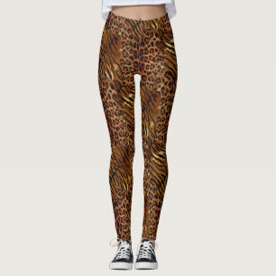 Leopard tiger skin trendig fläckig strimmig katt leggings
