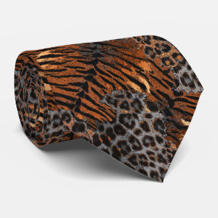 Leopard tiger skin trendig fläckig strimmig katt slips