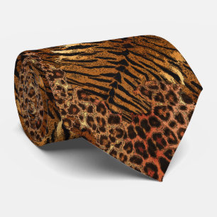 Leopard tiger skin trendig fläckig strimmig katt slips