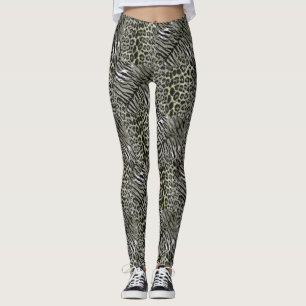 Leopard tiger skin trendig fläckig stripe katt leggings