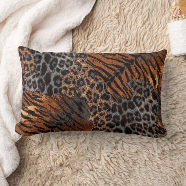 Leopard tiger skin trendy lumbarkudde (Filt)