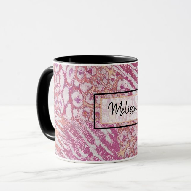 Leopard tiger skinn trendy kaffekopp (Framsida vänster)