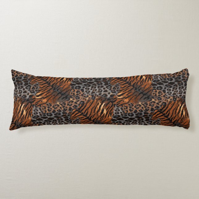 Leopard tiger skinn trendy kroppskudde (Framsidan)