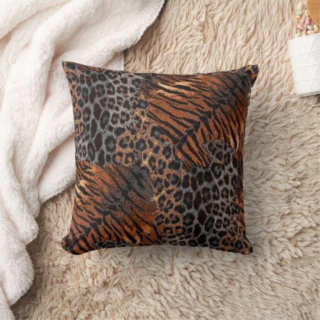 Leopard tiger skinn trendy kudde (Filt)