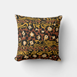 Leopard, tiger skinsar, vild mönster. kudde