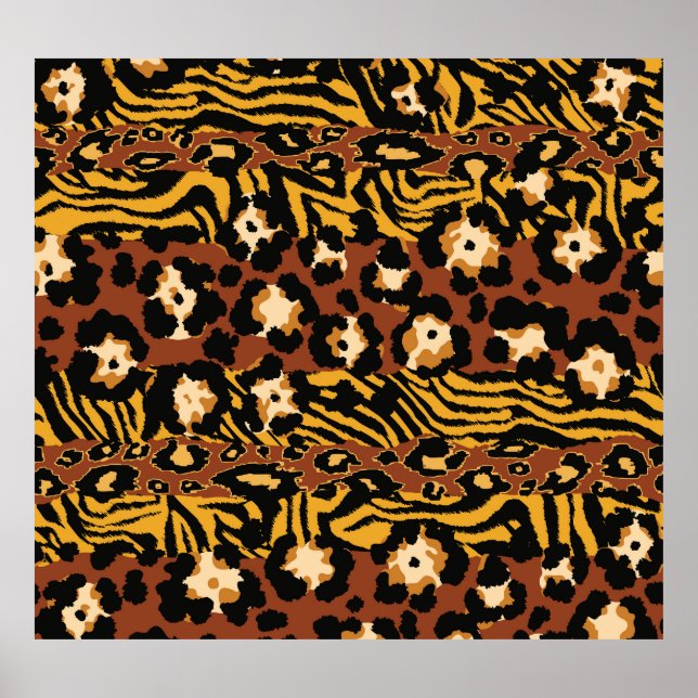 Leopard, tiger skinsar, vild mönster. poster (Framsidan)