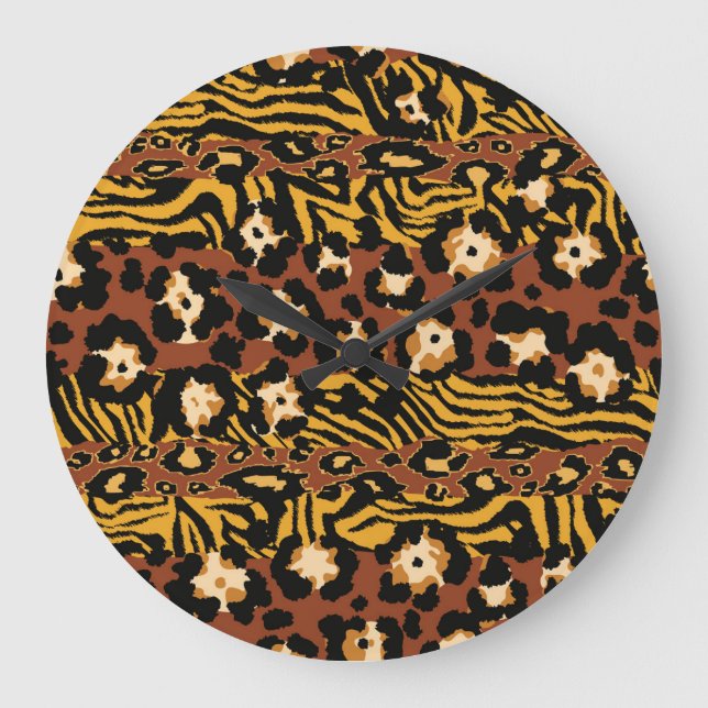 Leopard, tiger skinsar, vild mönster. stor klocka (Framsida)