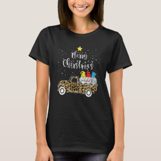 Leopard tre Gnomes i Röda Lastbil med Merry Chris T Shirt
