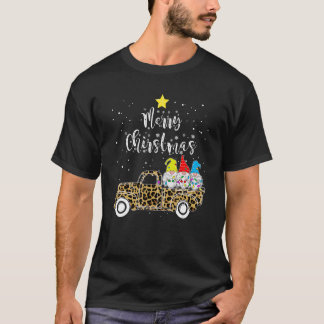 Leopard tre Gnomes i Röda Lastbil med Merry Chris T Shirt
