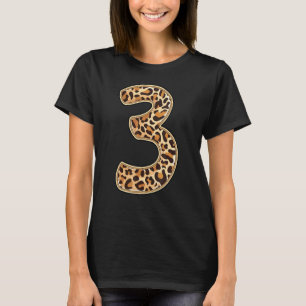 Leopard Tredje 3-års Födelsedagsfest Tre 3 År Gamm T Shirt