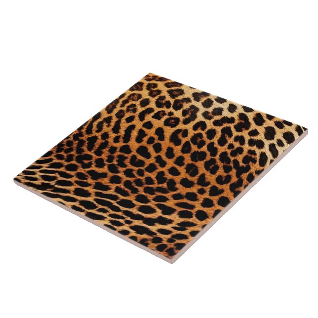 Leopard Trendig Cat Animal Print Collection Kakelplatta (Sidan)