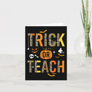 Leopard Trick eller Teach Halloween School Fall Au Kort