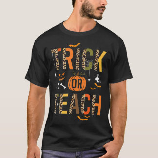 Leopard Trick Or Teach Halloween Teacher Costume W T Shirt