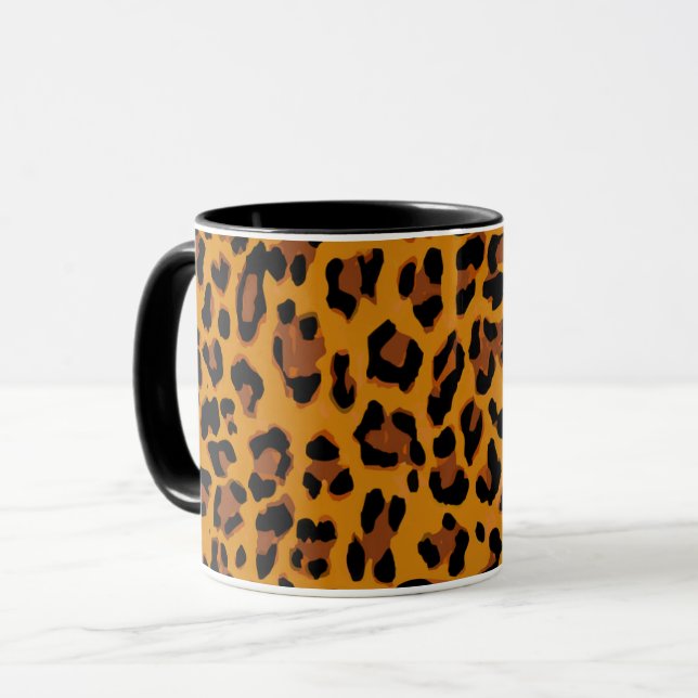 Leopard Tryck Fläckar Mönster Mugg (Framsida vänster)