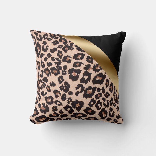 Leopard Tryck Kastrull Kudde (Framsida)