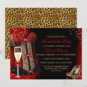 Leopard Tryck Korsett Sjungande Invitation Inbjudningar