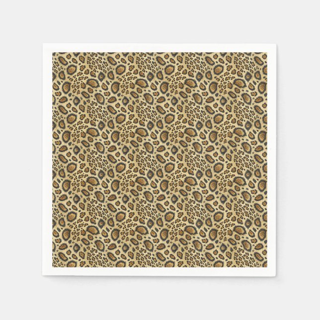 Leopard Tryck Mönster – Vilda Djur Skinn Design Pappersservett (Framsidan)