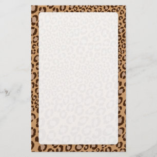 Leopard Tryck/Naturlig/Lägg till bakgrundsfärg!! Brevpapper