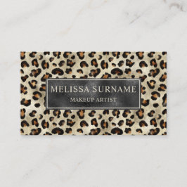 Leopard Tryck Och Svart Falsk Folie Utnämningskort Visitkort