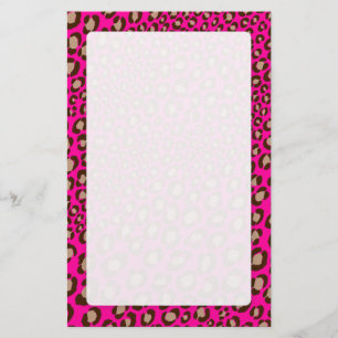 Leopard Tryck/varm rosa/gör-det-själv bakgrundsfär Brevpapper