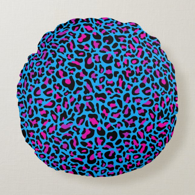 Leopard Tryckt Rund Kudd Kudde (Framsidan)
