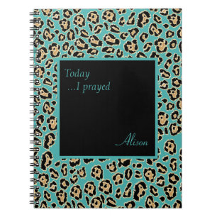 Leopard Turcouise Anpassningsbar Prayer Journal Anteckningsbok