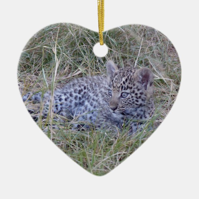 LEOPARD UNGE JULGRANSPRYDNAD KERAMIK (Framsidan)