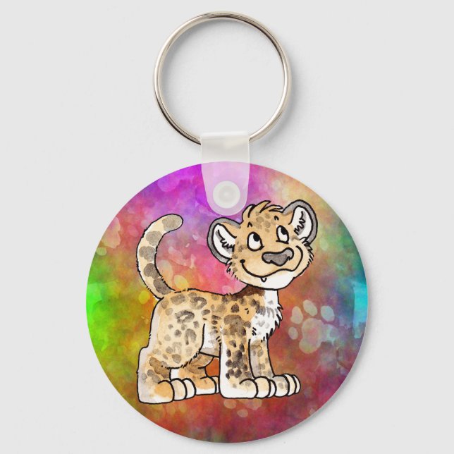 Leopard Unge Keychain Nyckelring (Framsida)