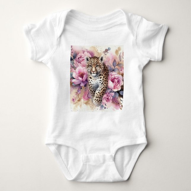 Leopard Unge & Ro Baby Bodykostym T Shirt (Framsida)