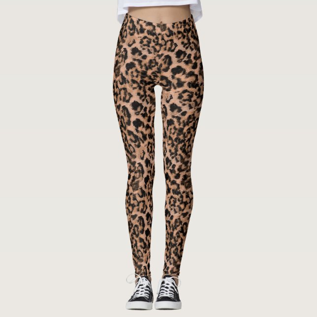 Leopard - utskrivet djuravtryck leggings (Framsida)
