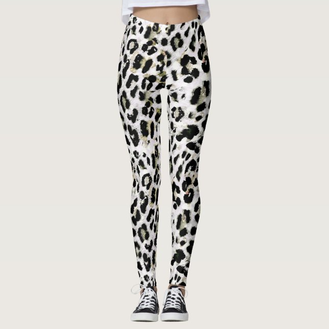 Leopard - utskrivet djuravtryck leggings (Framsida)