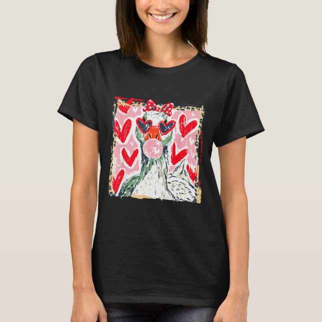 Leopard Valentine's Day Goose Cute Animal Couple M T Shirt (Framsida)