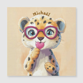 Leopard Valentine's Day Heart Badge - Kids School 