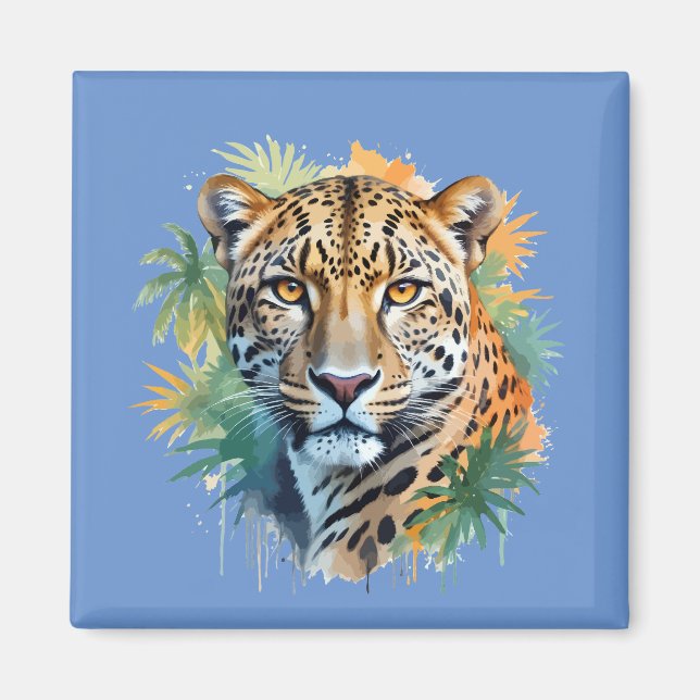 Leopard Vector Art Animal av majestisk karaktär Magnet (Framsidan)