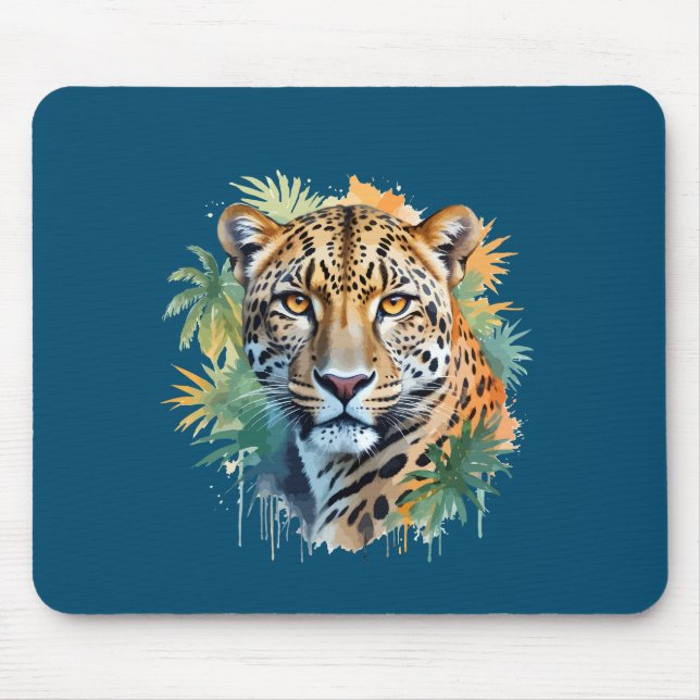 Leopard Vector Art Animal av majestisk karaktär Musmatta (Framsidan)