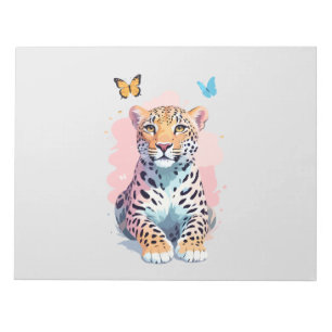 Leopard Vector Butterfly Adsible Roligt Animal Anteckningsblock